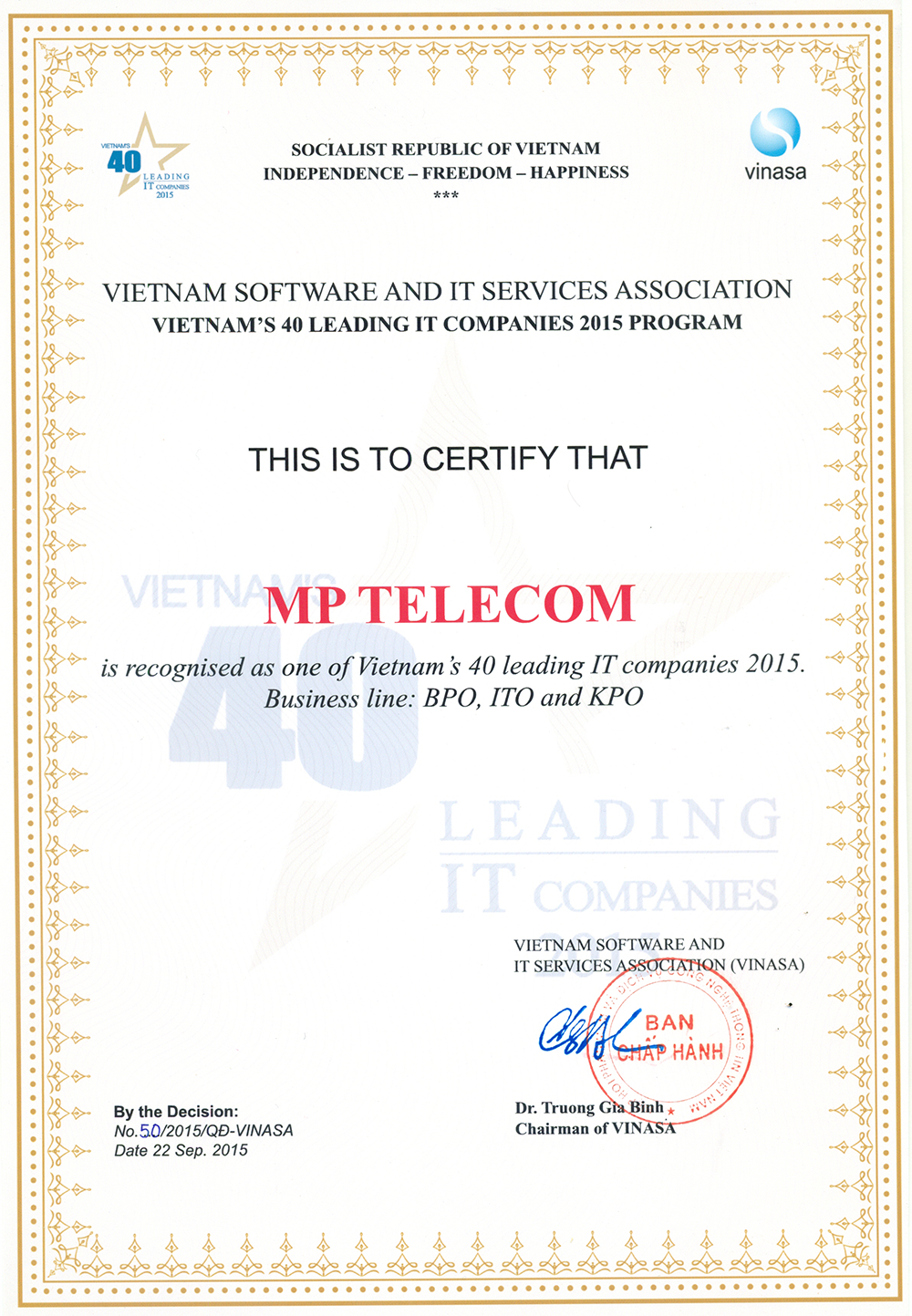 MPTelecomInVietnam’sLeadingITCompanies